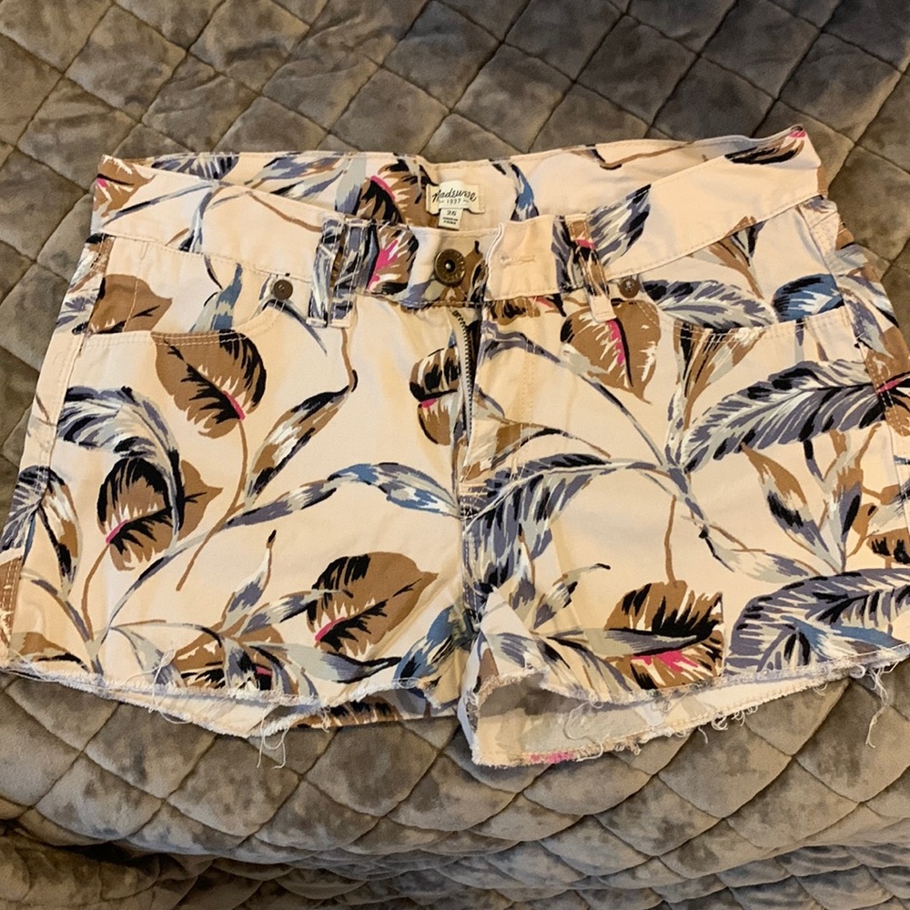 Madewell floral jean shorts